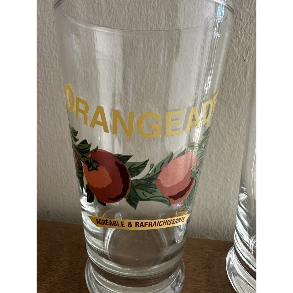 Williams Sonoma ORANGEADE, ABRICOT Harvest Market Collection Juice Glass Cottage